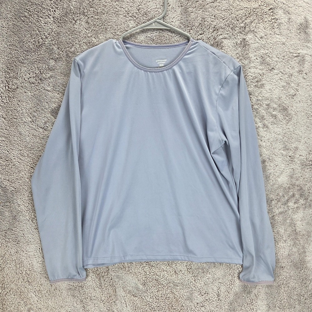 Patagonia Capilene Shirt Womens XL Purple Long Sleeve Lightweight Hiking Running